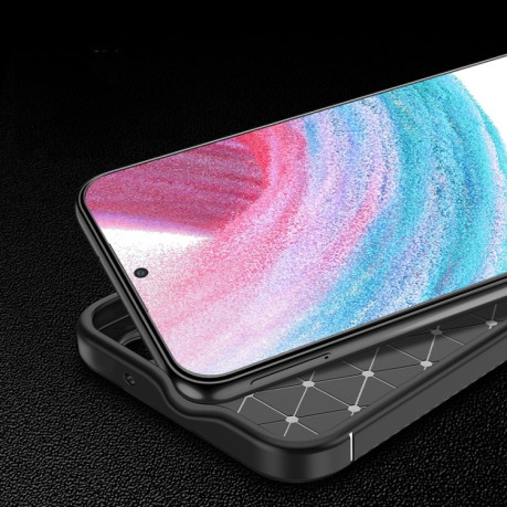 Противоударный чехол Carbon Fiber Texture для Samsung Galaxy M14 5G - черный