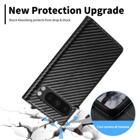 Чехол-книжка LC IMEEKE Carbon Fiber для Google Pixel 9 - Black