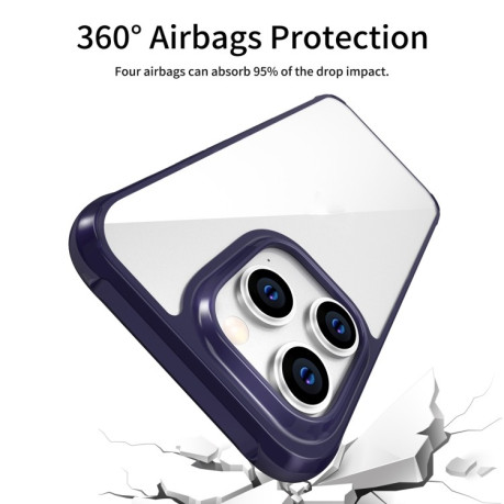 Акриловый противоударный чехол Frosted Airbag для iPhone 14 Pro - синий