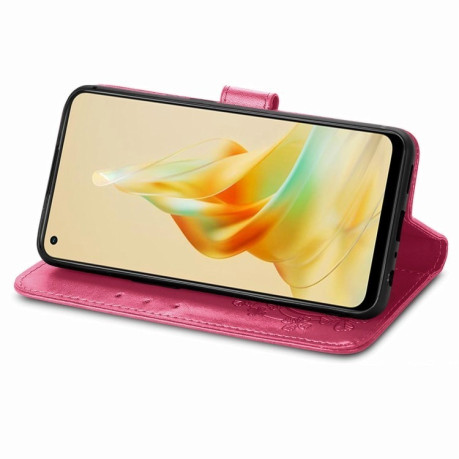 Чохол Four-leaf Clasp Embossed Buckle на OPPO Reno8 T 4G - Rose