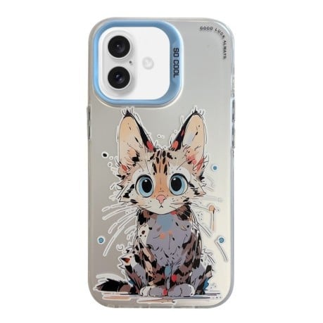 Чехол Animal Pattern Oil Painting Series для iPhone 16 Pro - Cat