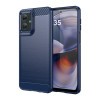 Протиударний чохол Brushed Texture Carbon Fiber на Motorola Moto G55 5G - синій