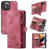 Чехол-кошелек CaseMe 008 Series Zipper Style на iPhone 13 Pro Max - красный