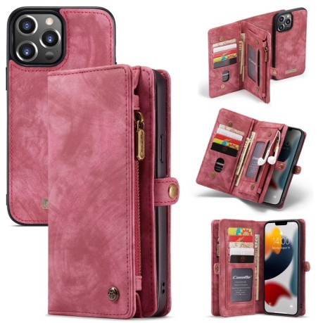 Чехол-кошелек CaseMe 008 Series Zipper Style на iPhone 13 Pro Max - красный