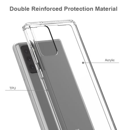 Акриловый противоударный чехол HMC на Samsung Galaxy Note 20 - прозрачный