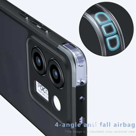 Противоударный чехол Armor Precise Hole PC Hybrid TPU для Xiaomi Poco M7 Pro 5G - прозрачный