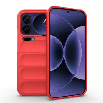 Силиконовый чехол Magic Flannel на Xiaomi 17 Pro Max — красный