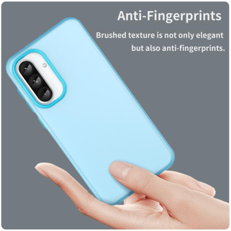 Противоударный чехол Frosted Translucent TPU Hybrid PC для Samsung Galaxy A56 5G - синий