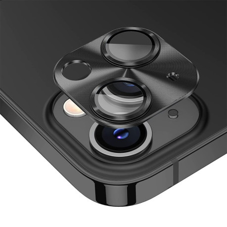 Защитное стекло на камеру ENKAY Aluminium для iPhone 15 / 15 Plus - черное