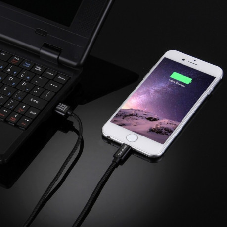 Міщний кабель Заряджання Haweel 1m Woven Style Lightning USB для iPhone/iPad