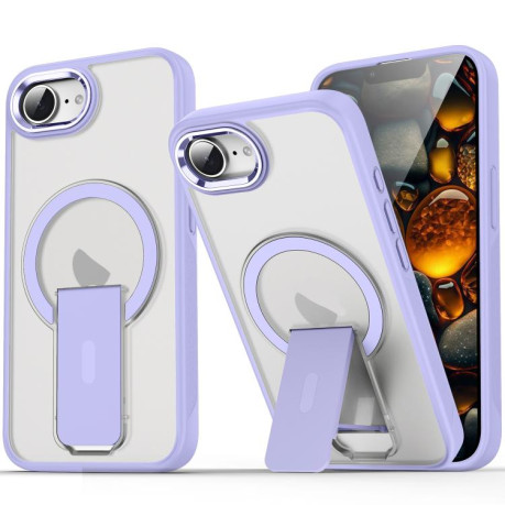 Протиударний чохол Acrylic Hybrid TPU MagSafe Holder для iPhone 16e - фіолетовий
