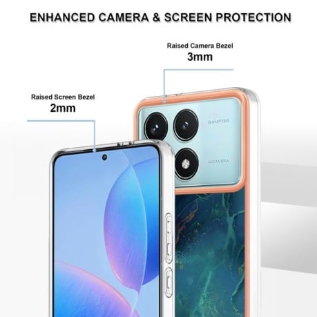 Противоударный чехол Electroplating IMD для Xiaomi Poco F6 Pro 5G - Green