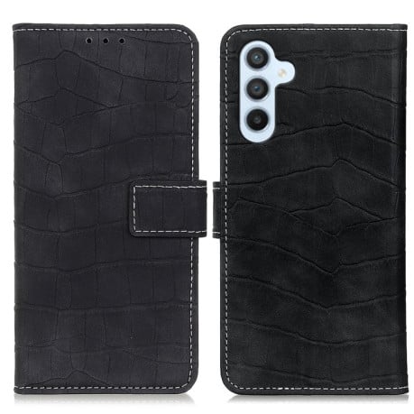 Чехол-книжка Magnetic Crocodile Texture на Samsung Galaxy S24 FE 5G - черный