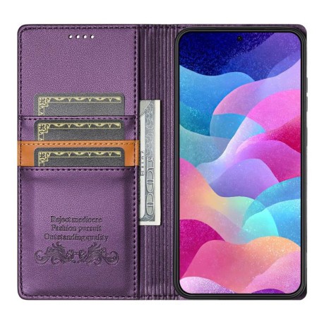 Чохол-книжка N.BEKUS P3 RFID Stitching з кишенькою на карток на Samsung Galaxy S25 FE 5G - фіолетовий