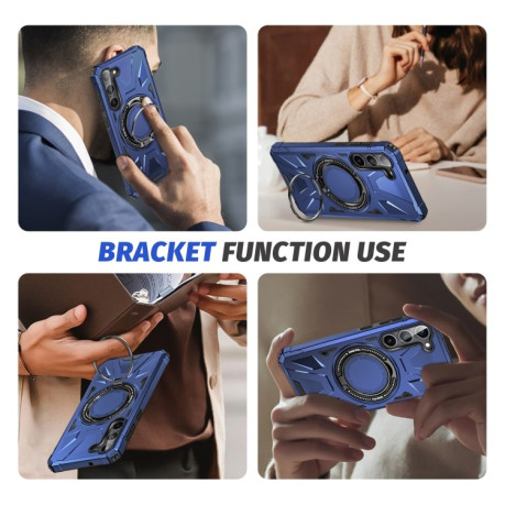 Протиударний чохол HTM MagSafe Magnetic Shockproof with Ring Holder для Samsung Galaxy S25+ 5G - синій