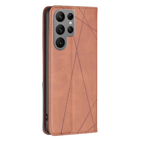 Чохол-книжка Rhombus Texture для Samsung Galaxy S25 Ultra 5G - коричневий