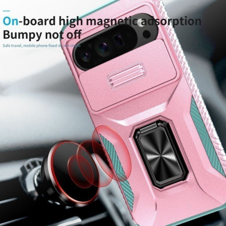 Протиударний чохол Sliding Camshield для Google Pixel 9 Pro XL - Pink + Grey Green