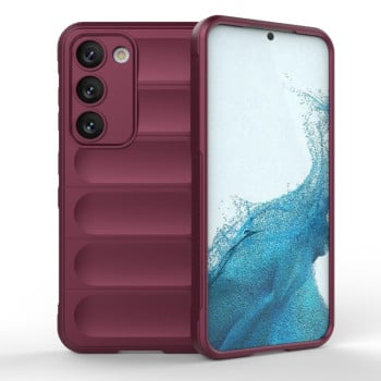 Силиконовый чехол Magic Flannel для Samsung Galaxy S23 5G - винно-красный