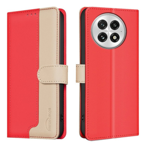 Чохол-книжка Color Matching RFID Anti-theft Leather для OnePlus 13 - червоний