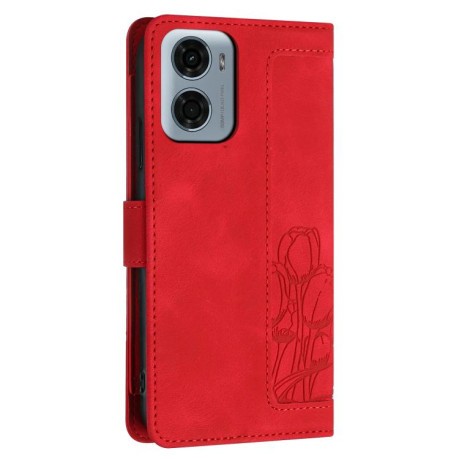 Чохол-книжка Tulips Embossed Leather для Motorola Moto G05 - червоний