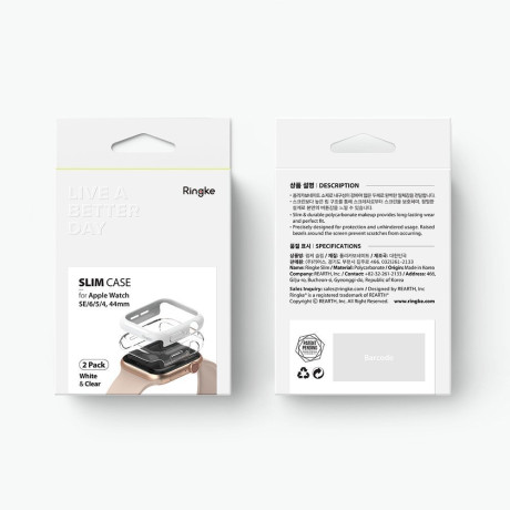 Противоударные накладки Ringke Slim 2x set для Apple Watch 6 / 5 / 4 / SE (44mm) - прозрачные