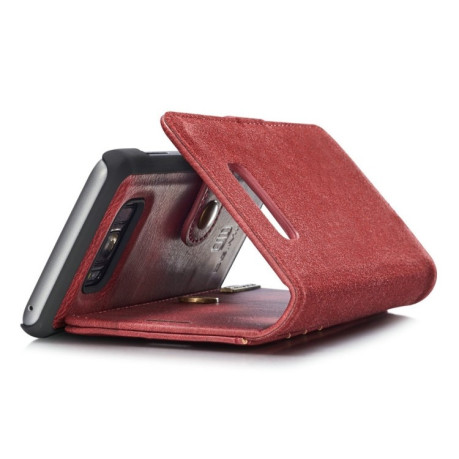 Кожаный чехол-книжка DG.MING Crazy Horse Texture на Samsung Galaxy S8+ / G955 - винно-красный