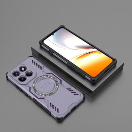 Противоударный чехол Butterfly Armor MagSafe Magnetic Ring Shockproof для Motorola Edge 60 Pro 5G - фиолетовый