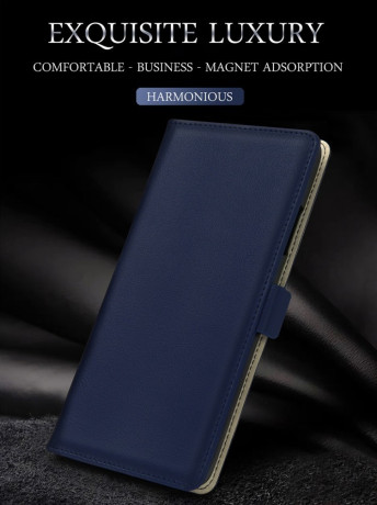 Шкіряний чохол-книжка DZGOGO MILO Series Samsung Galaxy S10+/G975-темно-синій