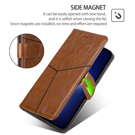 Чохол-книжка Geometric Stitching для OnePlus Ace 3 Pro 5G - коричневий