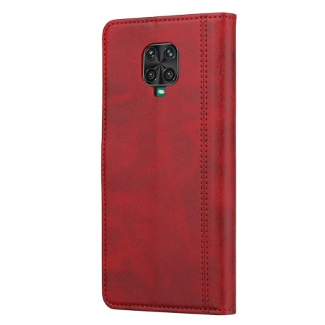 Чехол-книжка Calf Texture Double на Xiaomi Redmi Note 9 Pro / Note 9S - красный