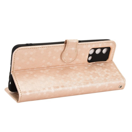 Чехол-книжка Honeycomb Dot для OPPO F19 4G / A74 4G - золотой