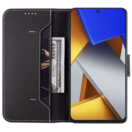 Чохол-книжка Litchi RFID Leather для Xiaomi Poco M4 Pro 4G - хакі
