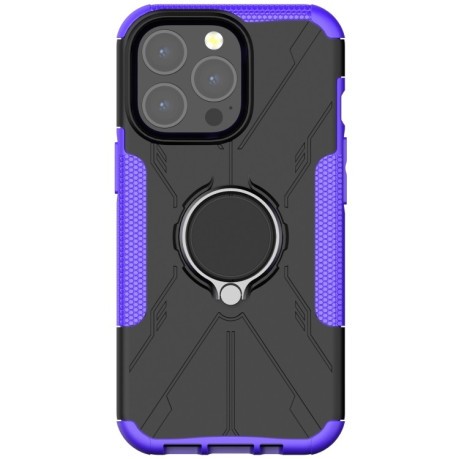 Противоударный чехол Machine Armor Bear для iPhone 13 Pro - фиолетовый