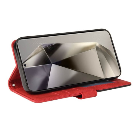 Чехол-книжка CaseNeo Splicing Dual Magnetic Buckle Leather для Samsung Galaxy S25 Ultra 5G - красный