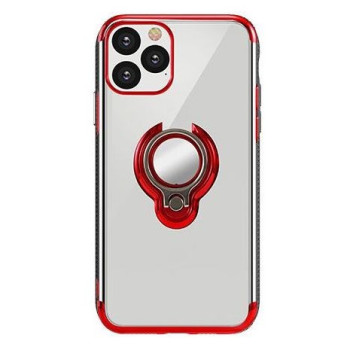 Чехол X-Fitted  Electroplated Ring Version для iPhone 12 Pro Max-красный