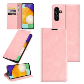 Чохол-книжка у стилі Retro м'яке покриття Skin Feel діловий дизайн на Samsung Galaxy A04s/A13 5G - рожевий