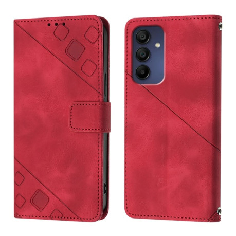 Чехол-книжка Skin-feel Embossed для Samsung Galaxy A16 5G - красный