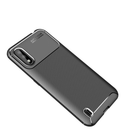 Ударозащитный чехол HMC Carbon Fiber Texture на Samsung Galaxy M01 - черный