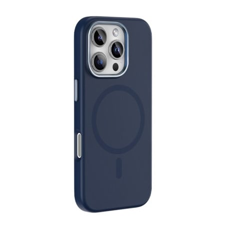 Противоударный чехол Mutural Karen Series Liquid Silicone MagSafe Magnetic для iPhone 16 Pro Max - синий
