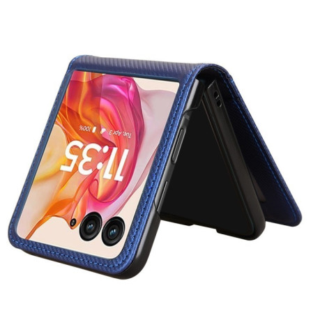 Протиударний чохол Card Slot PU Leather PC для Motorola Moto Razr 50 Ultra - синій