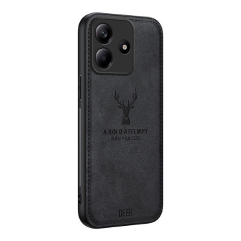 Ультратонкий чехол Deer Head Cloth Skin для Xiaomi Redmi Note 14 5G - черный