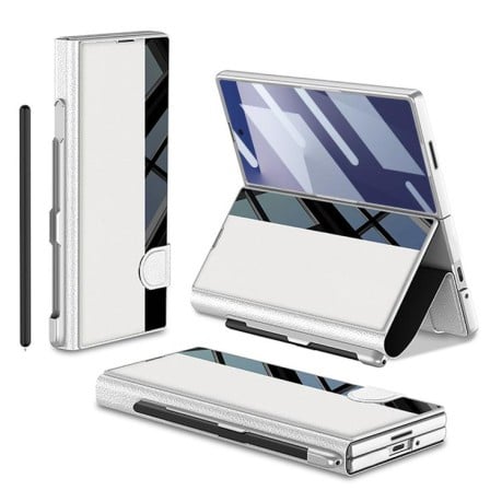 Чохол-книжка GKK Integrated Full Coverage з тримачем для стілуса Pen Slot (Стілус не входить в комплект) на Samsung Galaxy Fold 7 5G - сріблястий