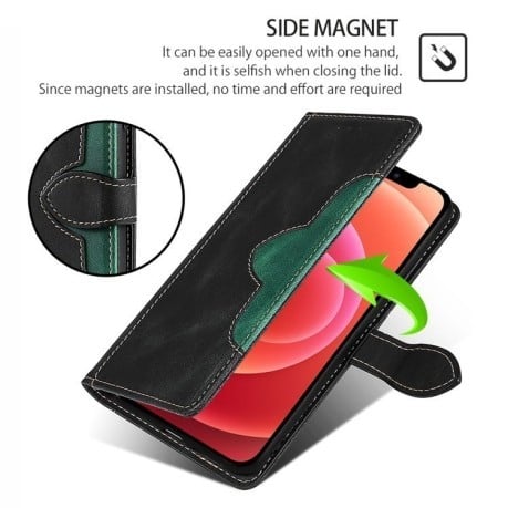 Чохол-книжка Stitching Skin Feel для OPPO Reno12 F/12 FS 5G - чорний