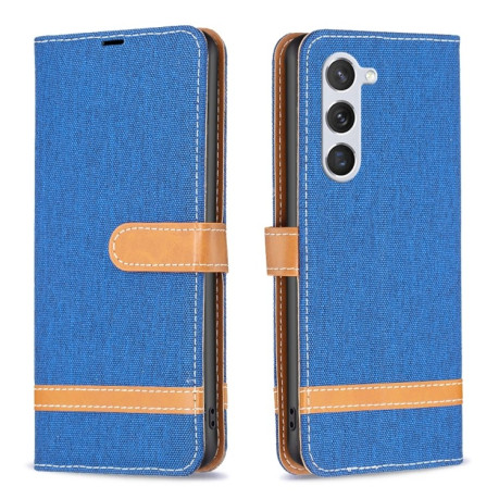 Чехол-книжка Color Matching Denim Texture на Samsung Galaxy S25 5G - синий