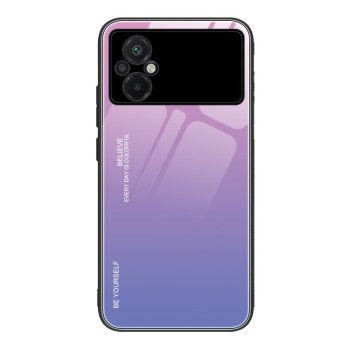 Стеклянный чехол Gradient Color на Xiaomi Poco M5 - фиолетовый