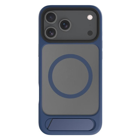 Противоударный чехол Kalebol MagSafe Invisible Tilt Holder PC Hybrid TPU для iPhone 17 Pro - синий