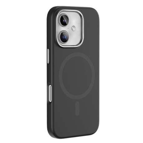 Противоударный чехол Mutural Karen Series Liquid Silicone MagSafe Magnetic для iPhone 16 - черный