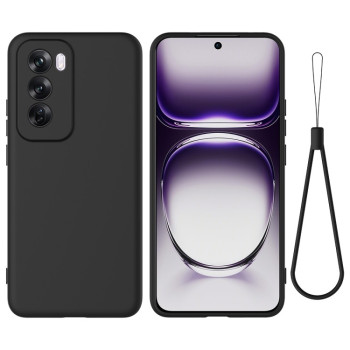 Силиконовый чехол Solid Color Liquid Silicone на OPPO Reno 12 Pro 5G Global - черный