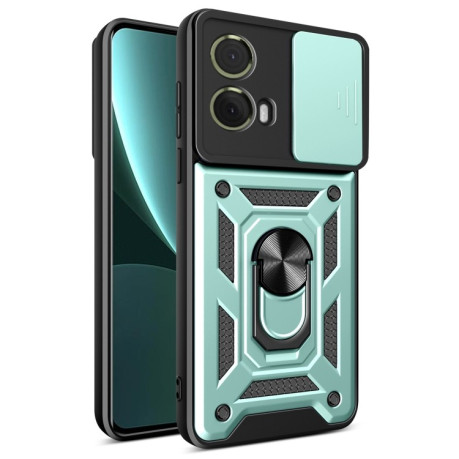 Противоударный чехол Camera Sliding для Motorola Moto G85 / S50 Neo - зеленый