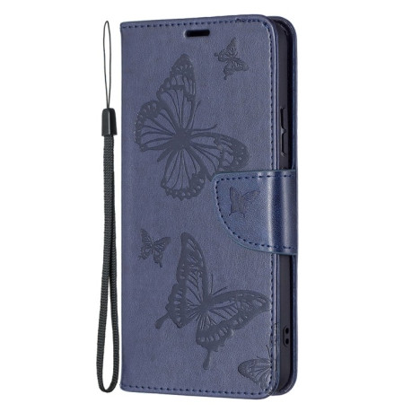 Чохол-книжка Butterflies Pattern для Samsung Galaxy S22 Ultra 5G - синій